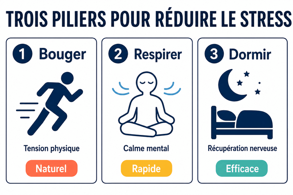 Trois piliers pour réduire le stress