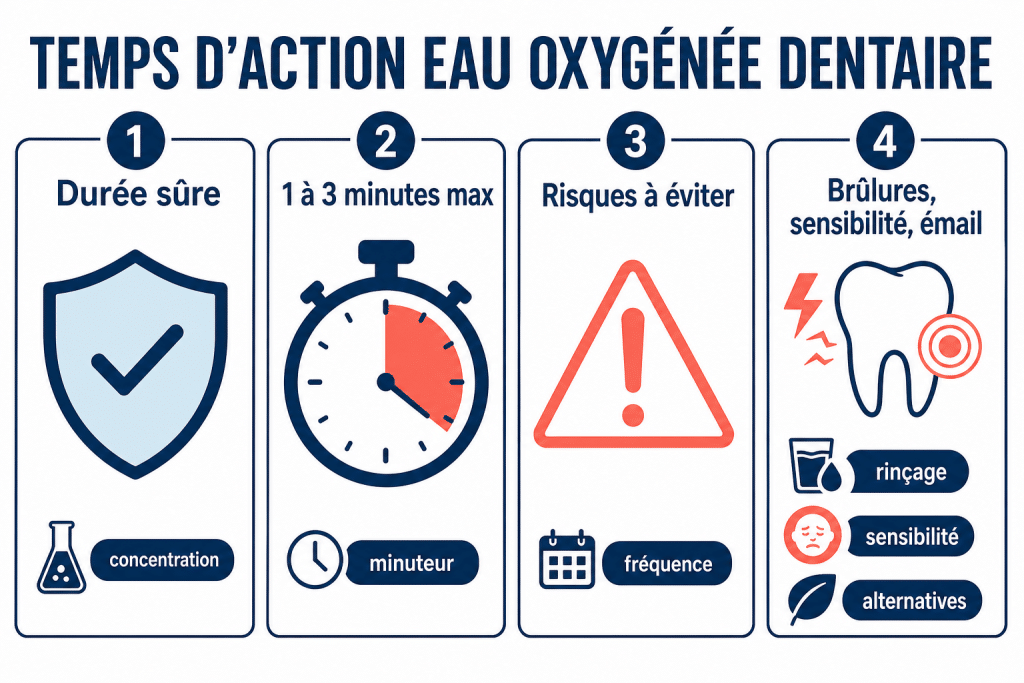 Temps d'action eau oxygénée dentaire