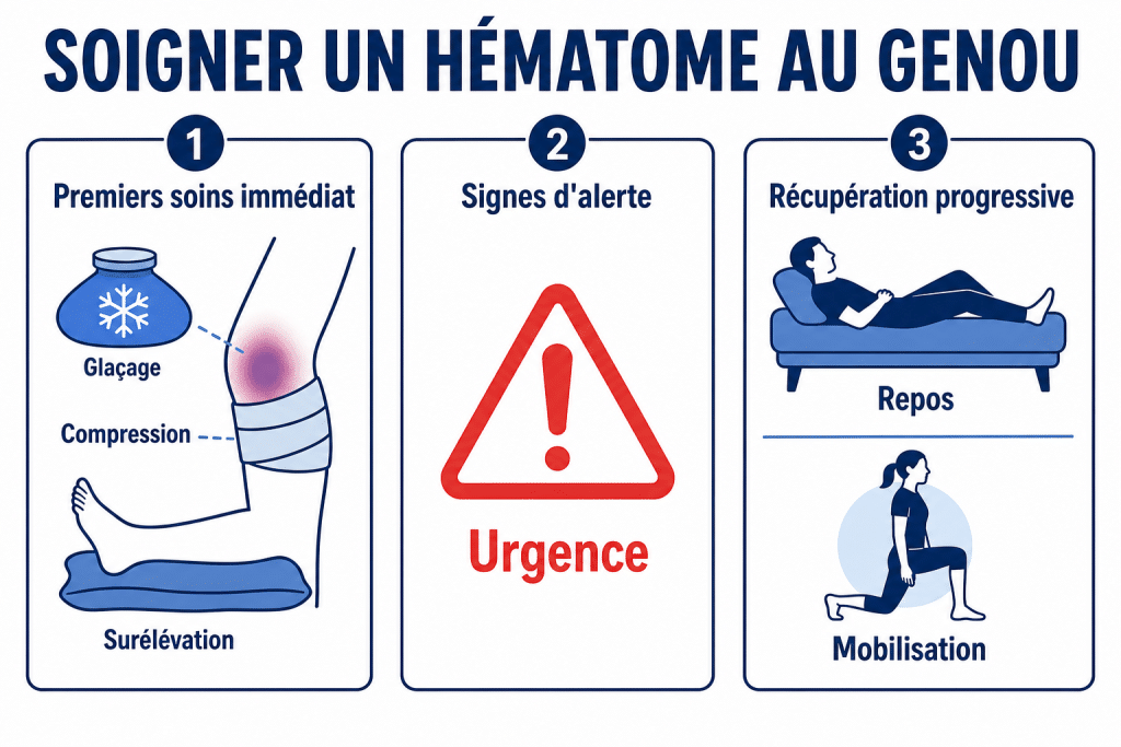 Soigner un hématome au genou