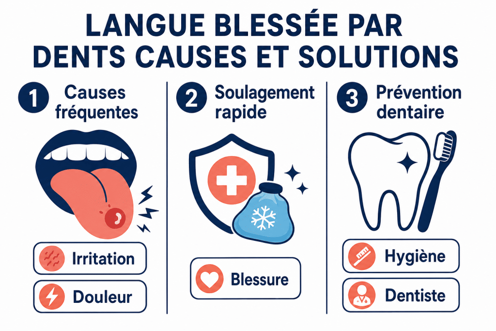 Langue blessée par dents causes et solutions