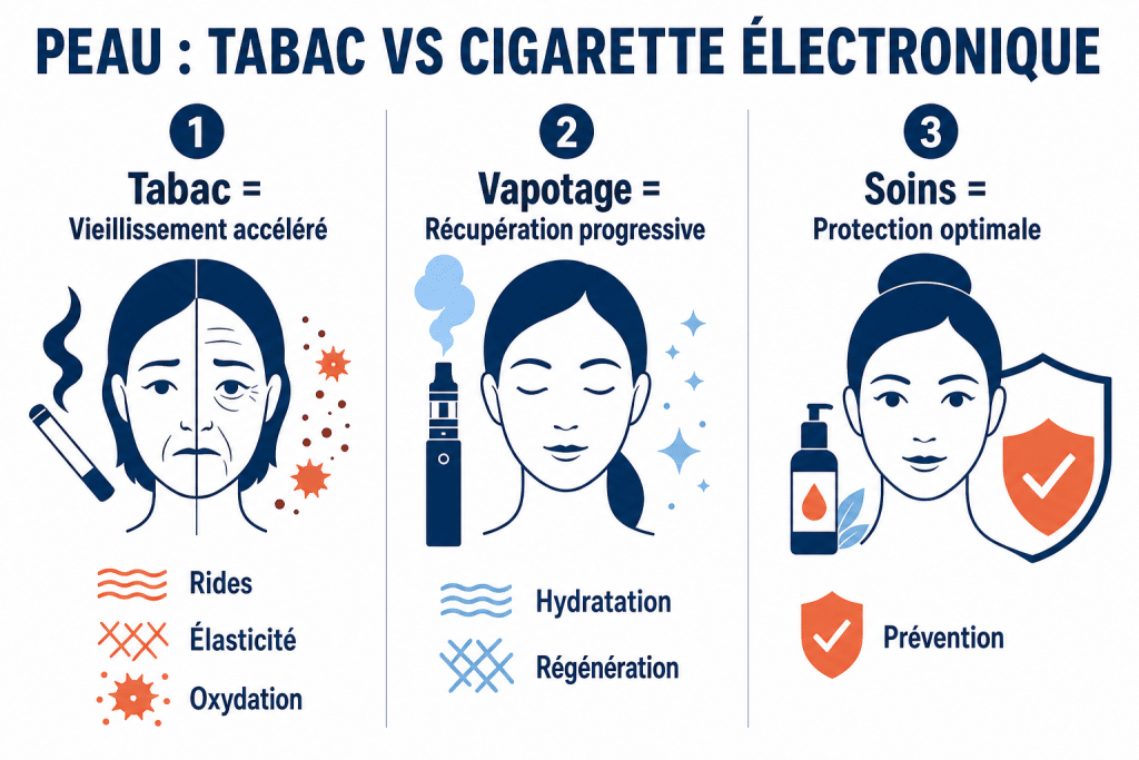 Peau : tabac vs cigarette électronique