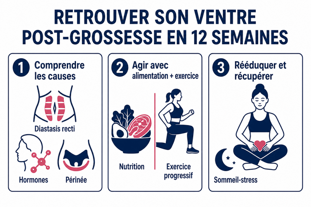 Retrouver son ventre post-grossesse en 12 semaines