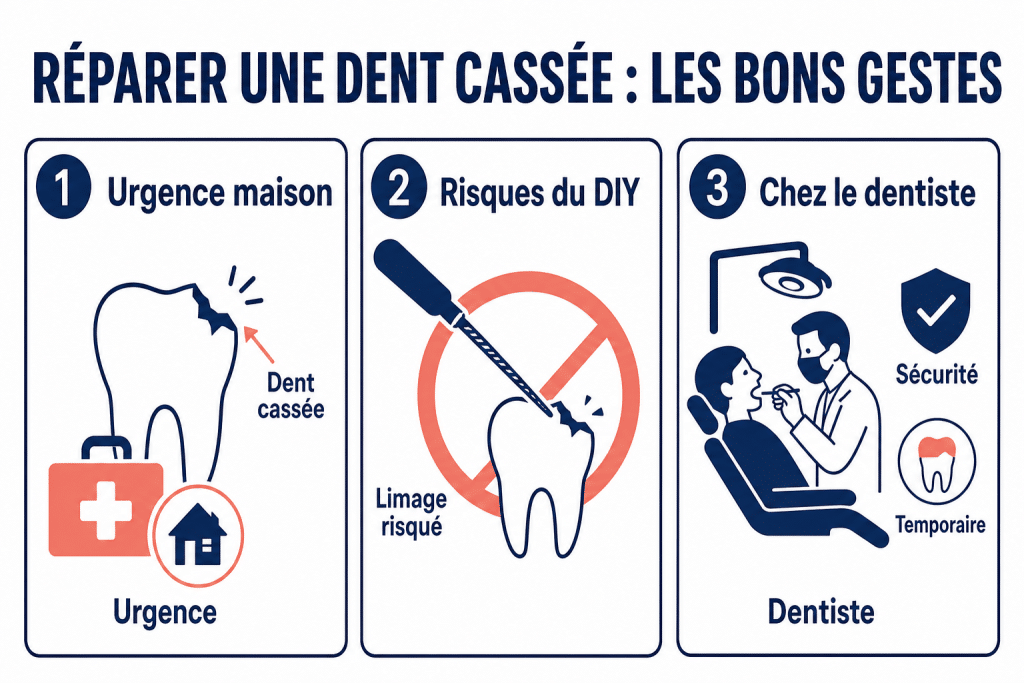 Réparer une dent cassée : les bons gestes