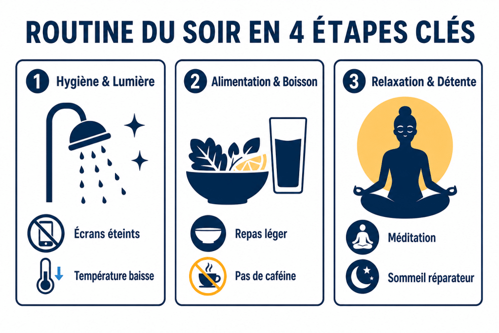 Routine du soir en 4 étapes clés