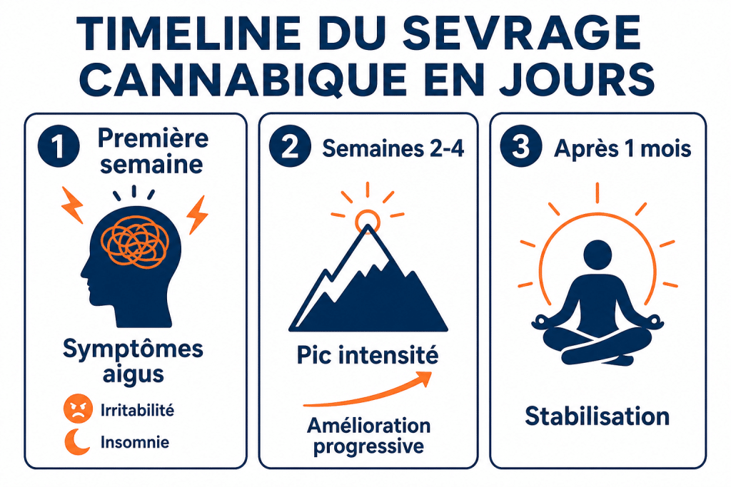 Timeline du sevrage cannabique en jours