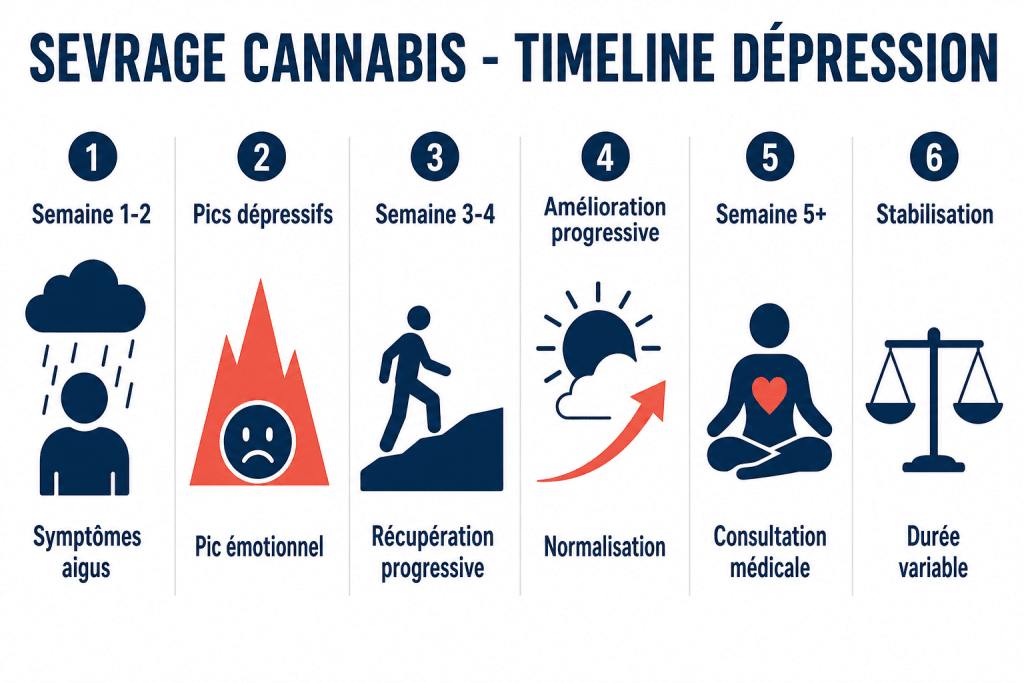 Sevrage cannabis - timeline dépression