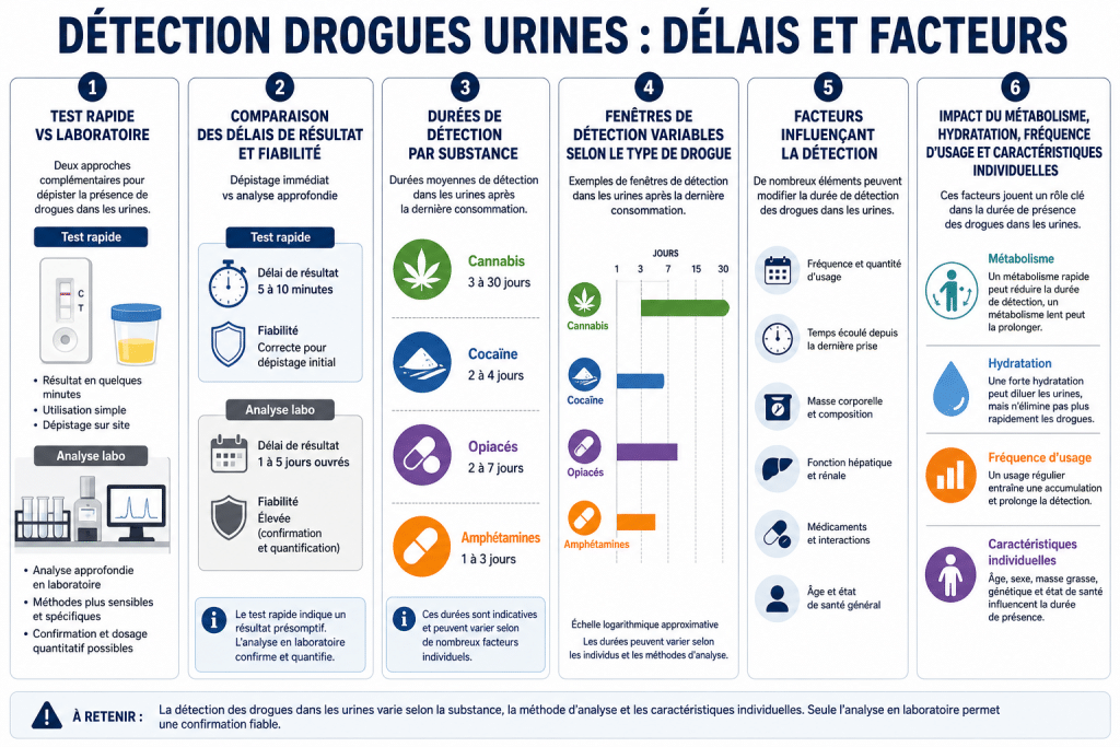 Dépistage urinaire drogue : délais et durées